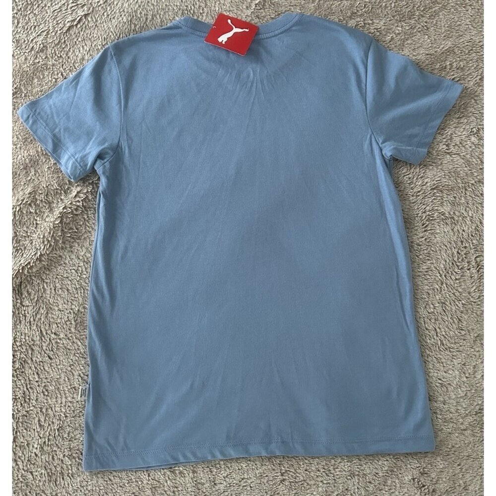 Puma Essential Logo Crew Neck Short Sleeve T-Shirt Women’s Blue Size S New - Picture 11 of 11